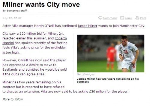 ESPN - More to follow...